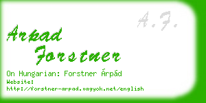 arpad forstner business card